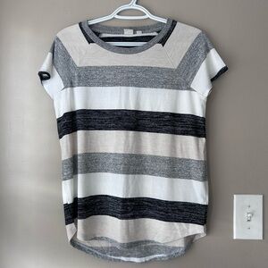 Striped Gray and White Women's Top